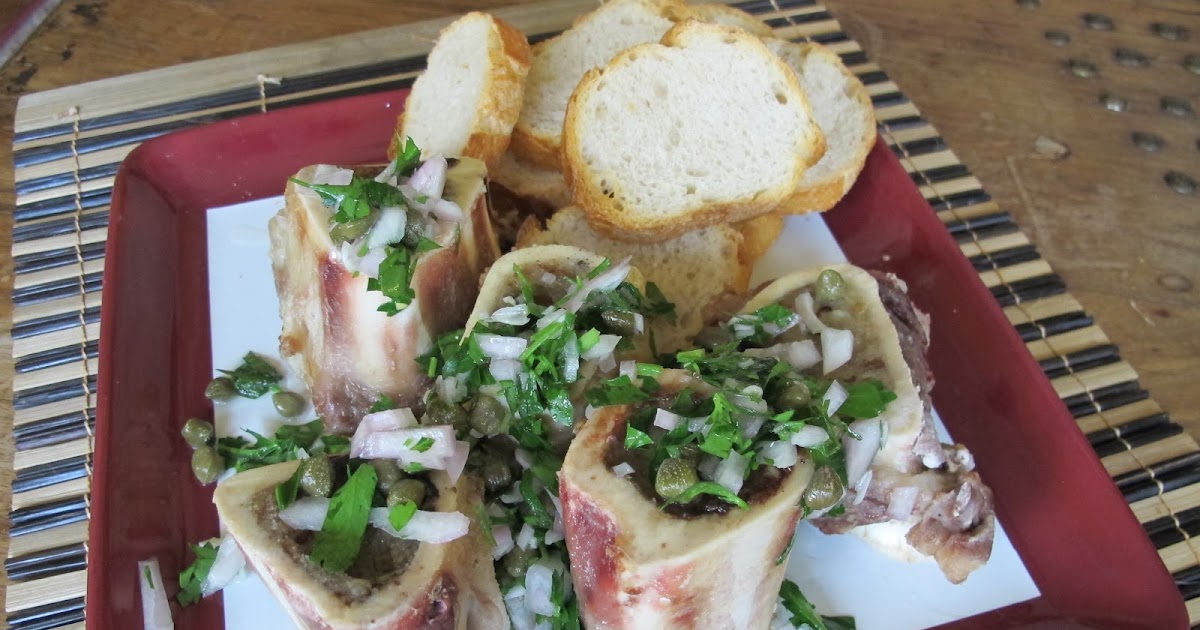 Roasted Bone Marrow with Parsley Caper Salad Munchie Musings