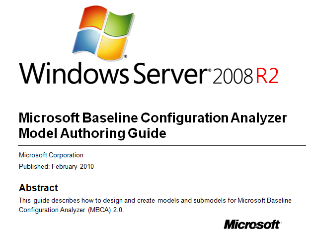 Microsoft Baseline Configuration Analyzer 2.0