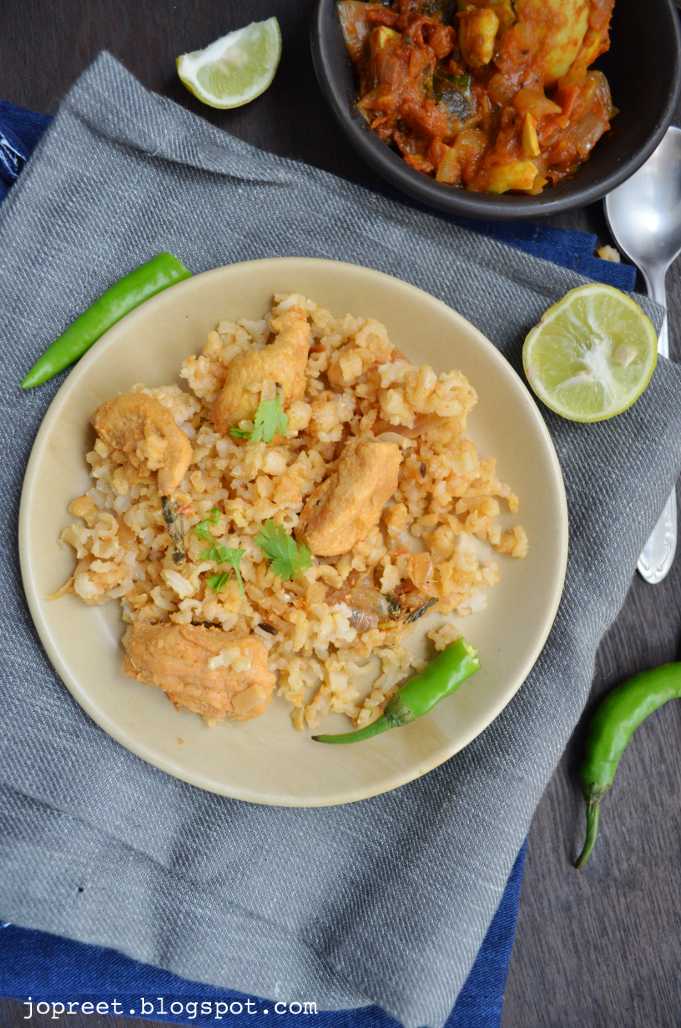 Chicken Biriyani with Brown Basmati Rice Jopreetskitchen