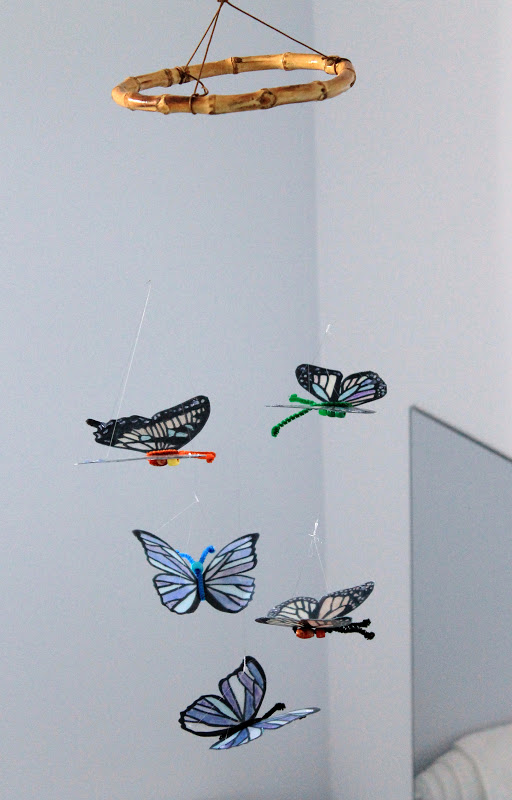 Montessori Beginnings More baby art and butterfly mobile