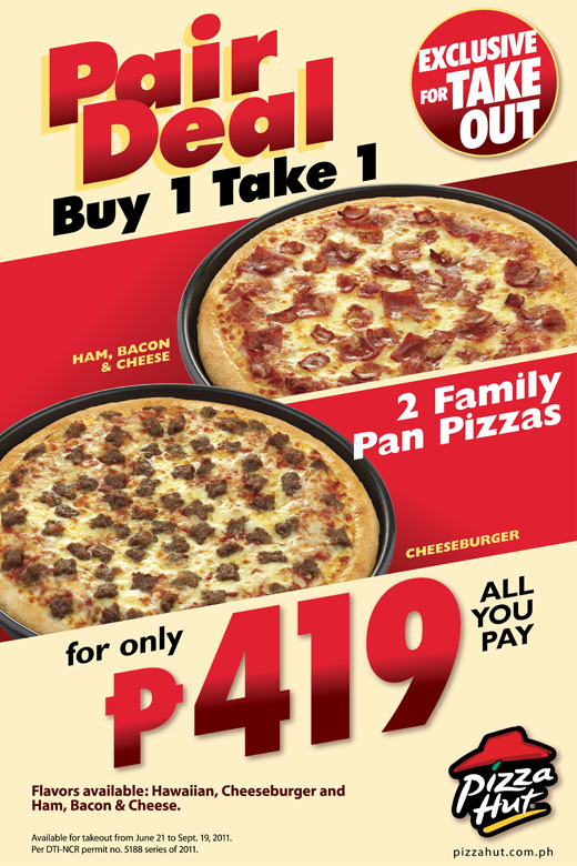Everyday Food Bites PIZZA HUT Buy 1 Take 1