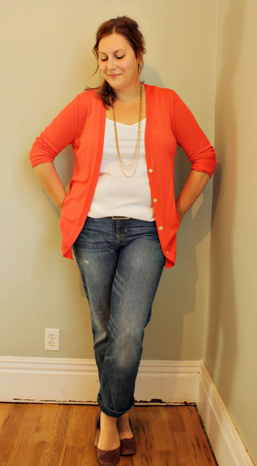 Lather. Write. Repeat. Style Peek long coral cardigan + boyfriend jeans