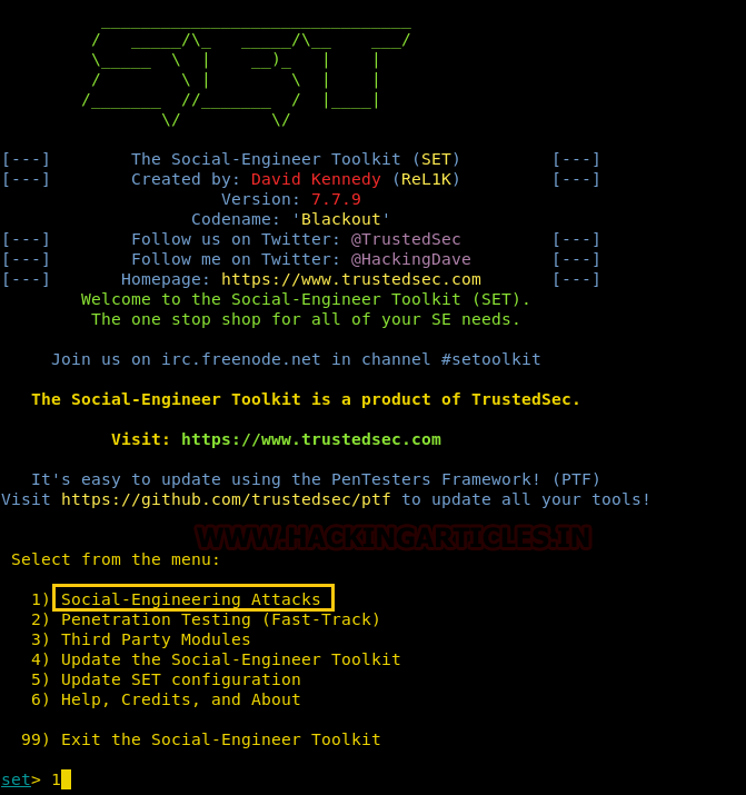 HTA Attack with SET