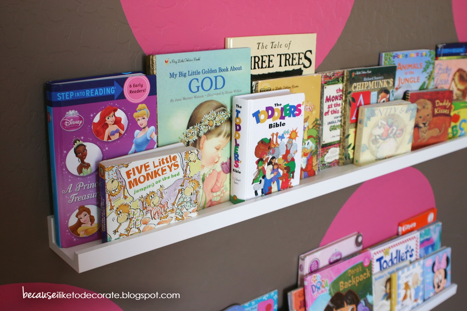 The Girls' Room Progress 1.4 Toddler Bookshelf Wall because i like