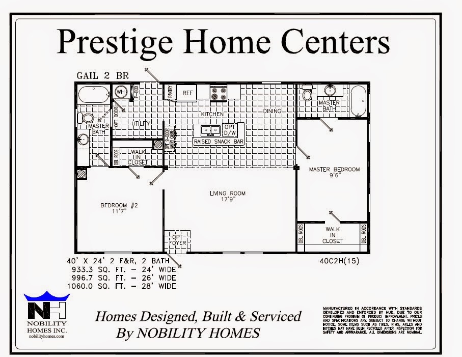 Best Two Bedroom Mobile Home Floor Plans Single Wide Comfortable – New