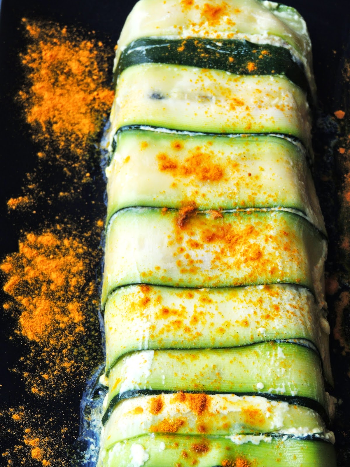 Terrine de courgettes et poissons au curcuma