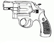 Revolver para colorear y pintar. Dibujo de Revolver para colorear y pintar, . (pistola )
