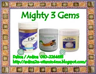 set Migthy 3 Gems, sarapan lengkap, ESP, PD, Mealshake