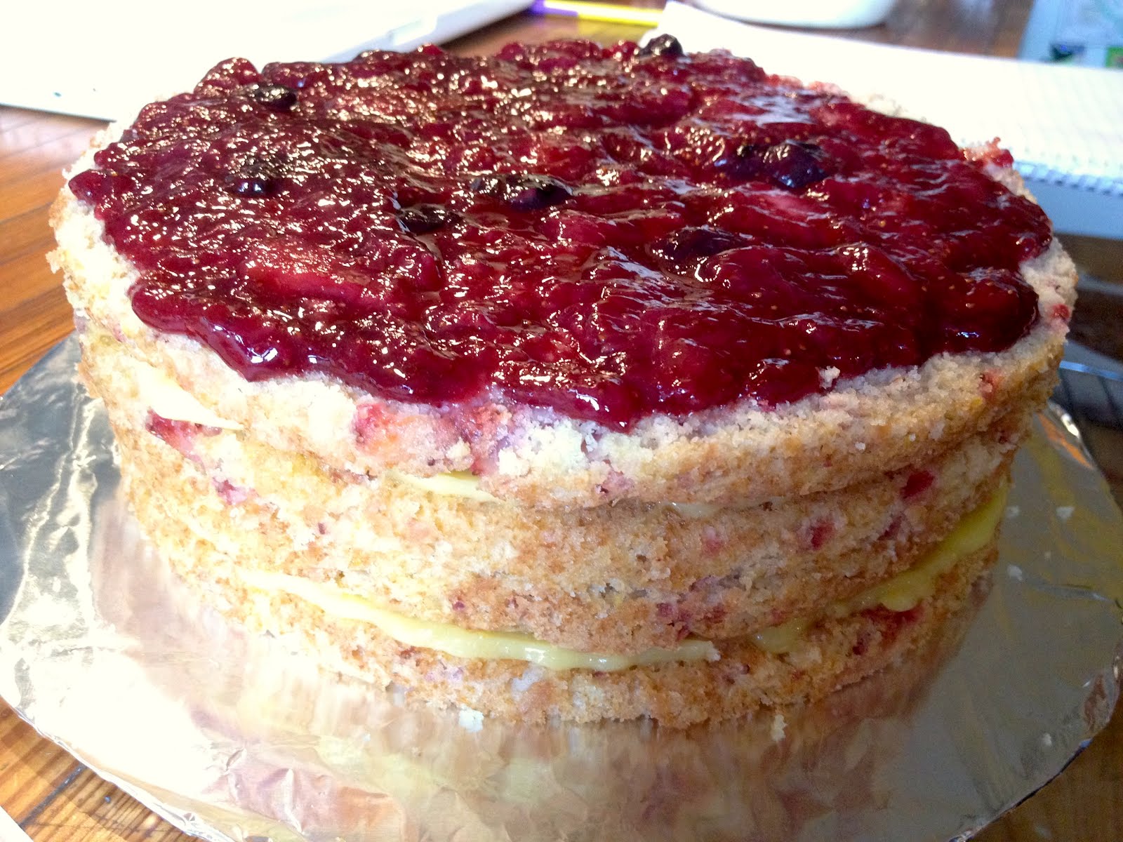 Disgruntled Baker Strawberry cake with jam and lemon curd