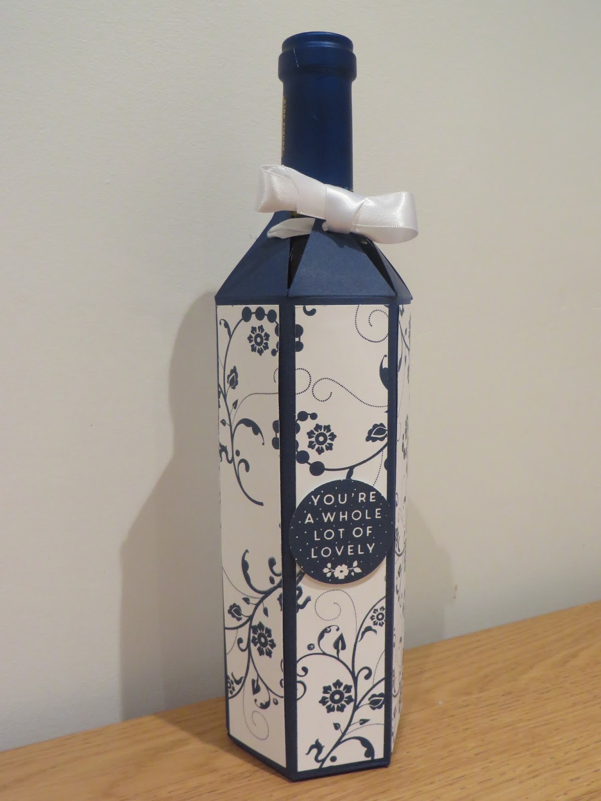 CraftyCarolineCreates Wine Bottle Gift Box Tutorial Using Flowering