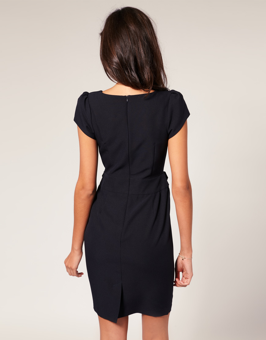 Lush Doodles ASOS Tailored Short Sleeve Tab Front Tulip Shirt Dress