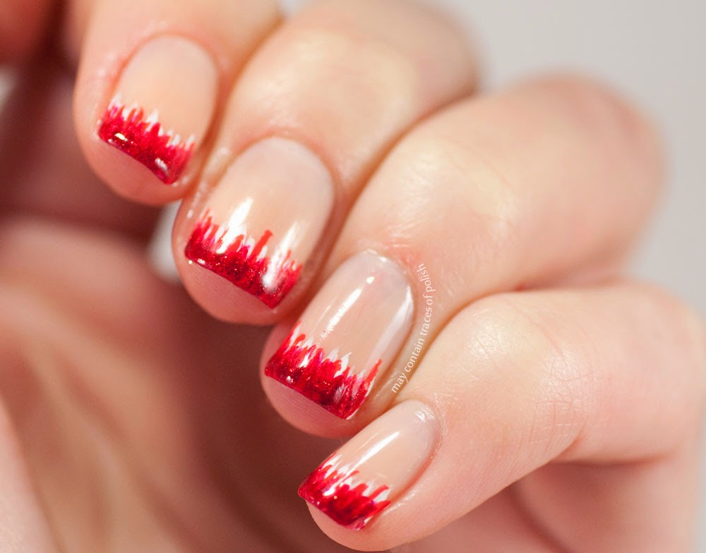 9. French manicure with red tips - wide 3