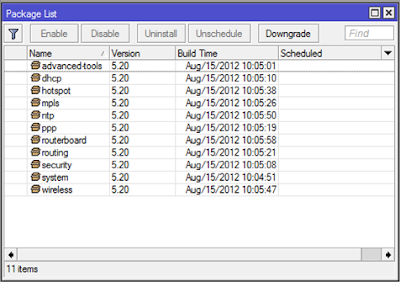 mikrotik - package list mikrotik - package list