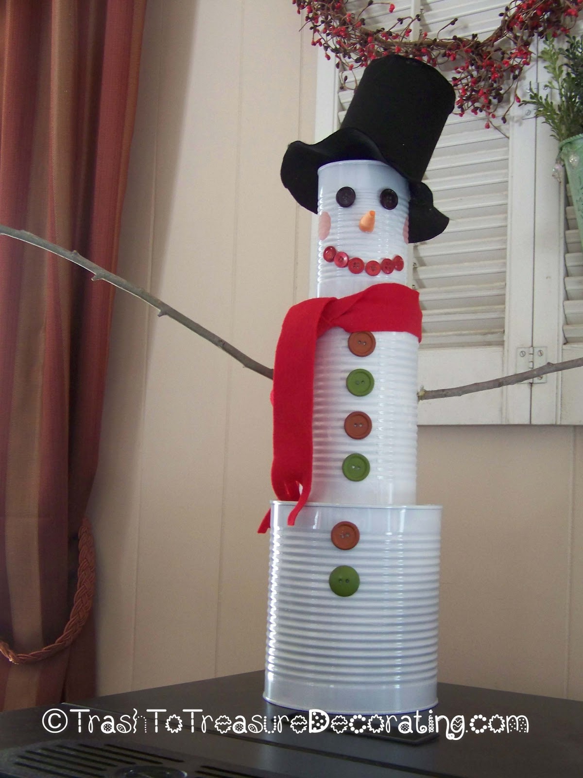 How to Make Recycled Tin Can Snowmen for Christmas