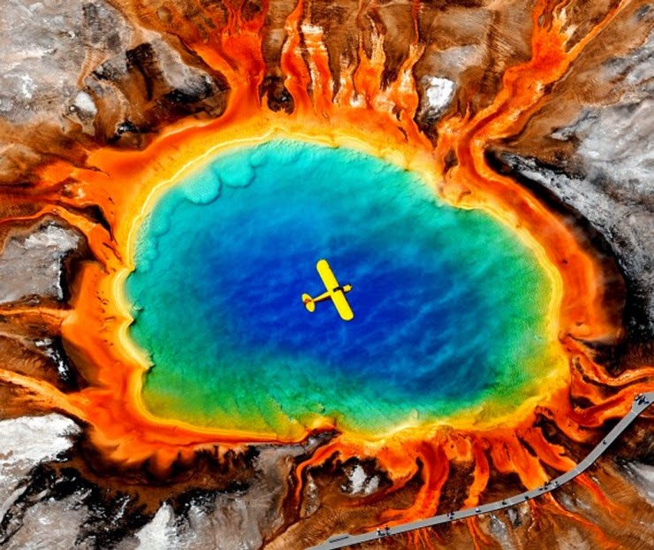 The Multicolored Hot Grand Prismatic Spring in Yellowstone, USA The Multicolored Hot Grand Prismatic Spring in Yellowstone, USA