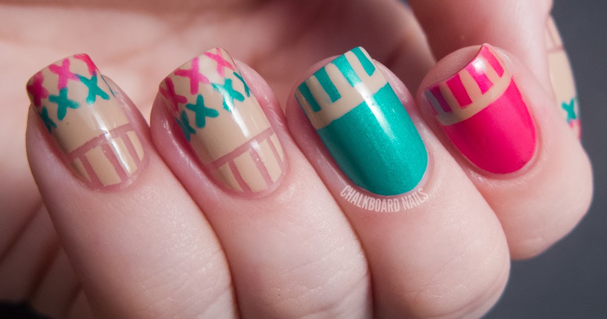 Cross Stitch Nails Chalkboard Nails Nail Art Blog