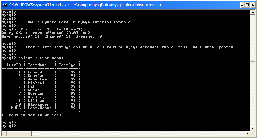 How To Update Data In MySQL