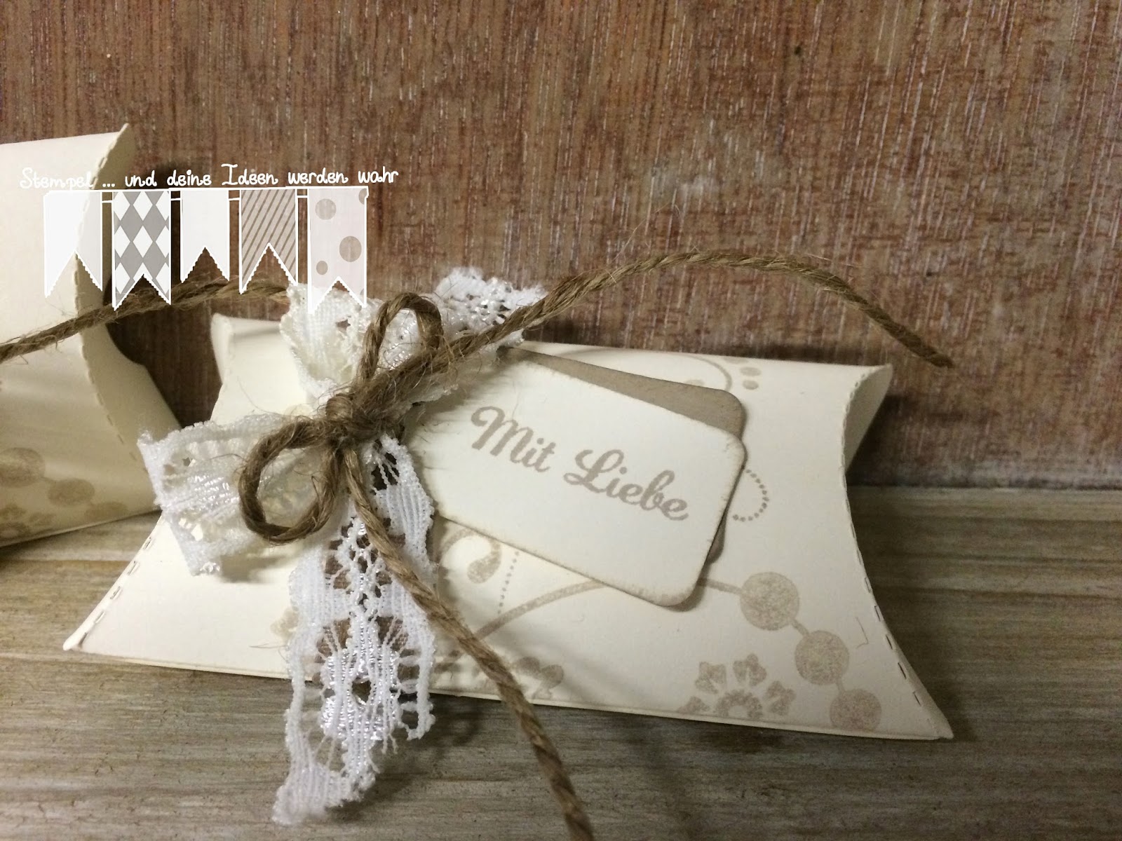 Eine Pillow Box im Vintage Look!! Stempel und deine Ideen werden wahr