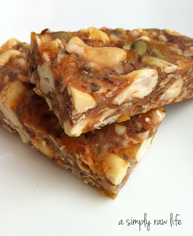 A Simply Raw Life RAW ENERGY BAR WITH DATES AND APRICOTS