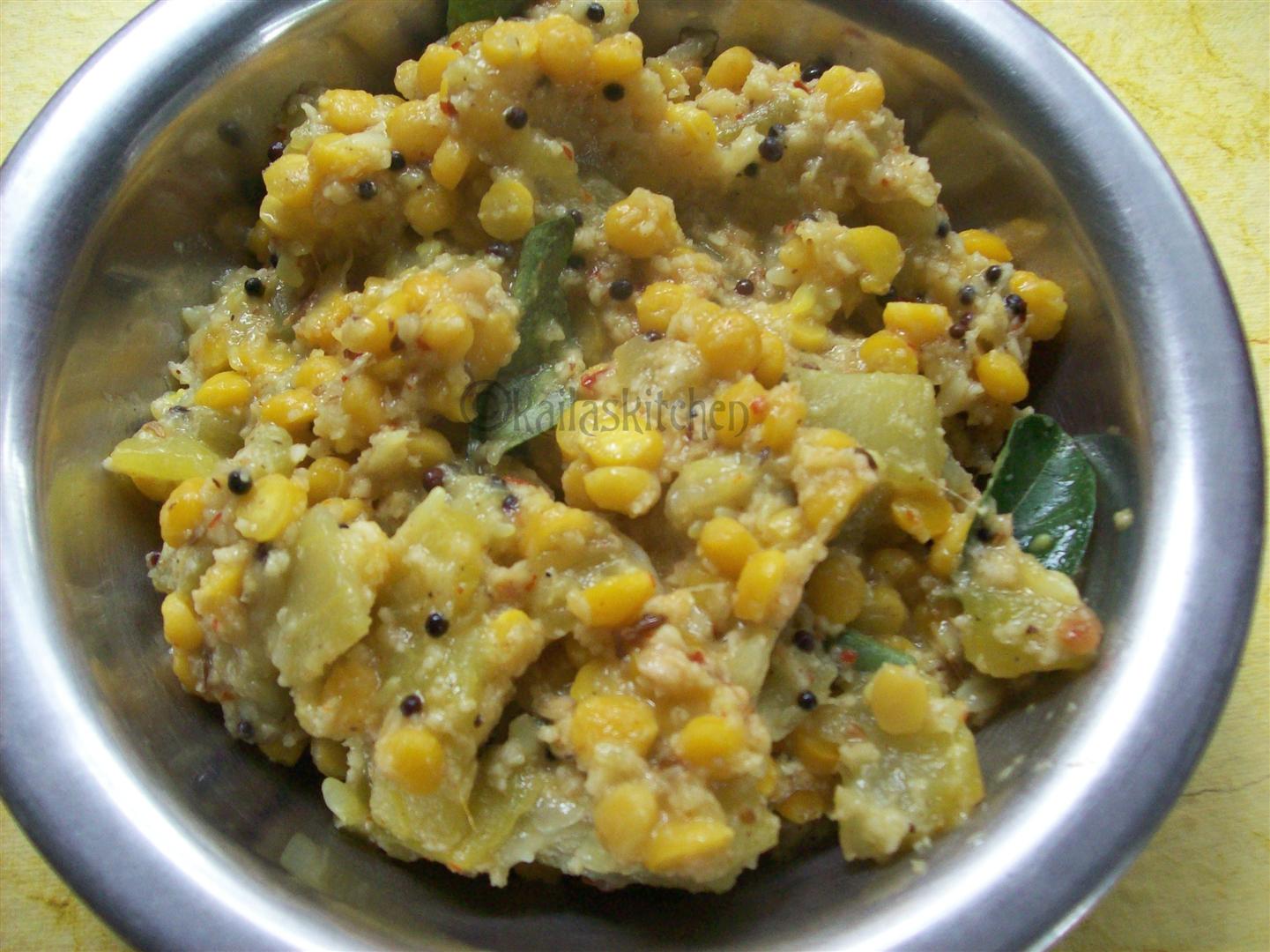 Experiments in Kailas Kitchen Lauki Kootu Bottle Gourd and Chana dal