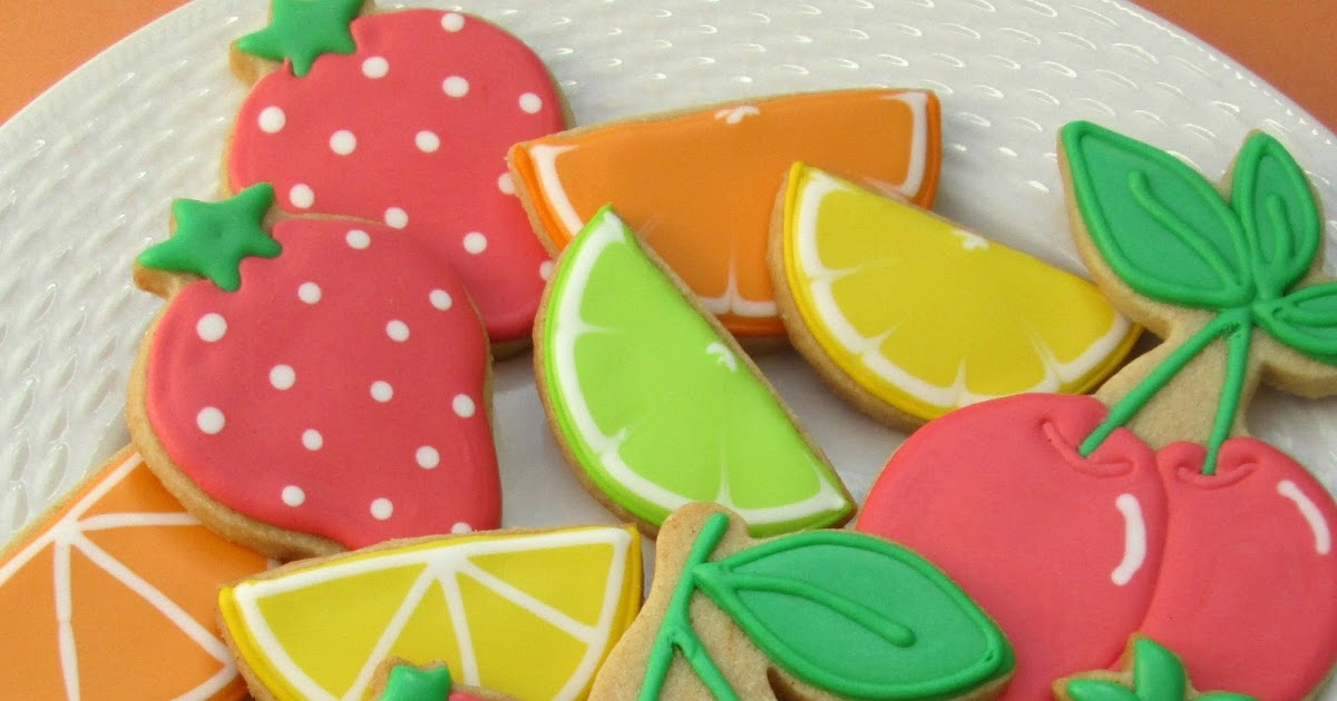 Sugar Dot Cookies Summer Fruit Sugar Cookies with Royal Icing