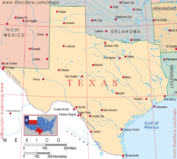 Estado Do Texas Mapa
