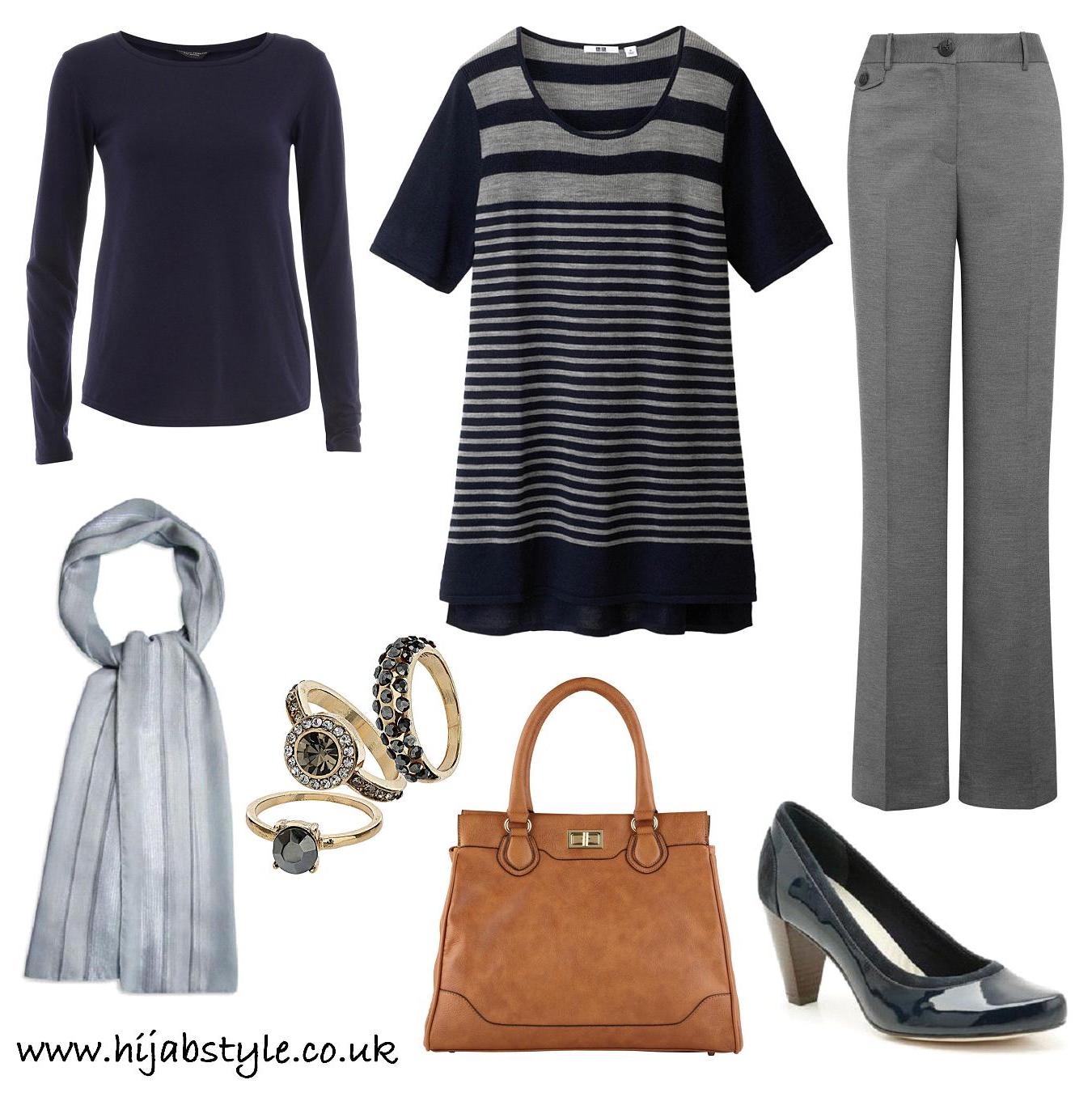 navy and grey