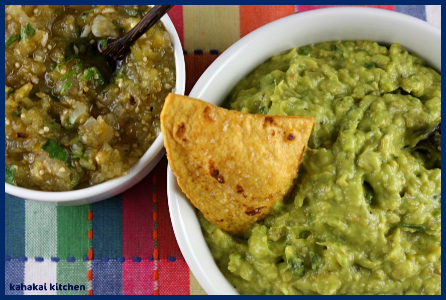 Kahakai Kitchen Tangy Green Guacamole with Roasted Tomatillo Salsa w