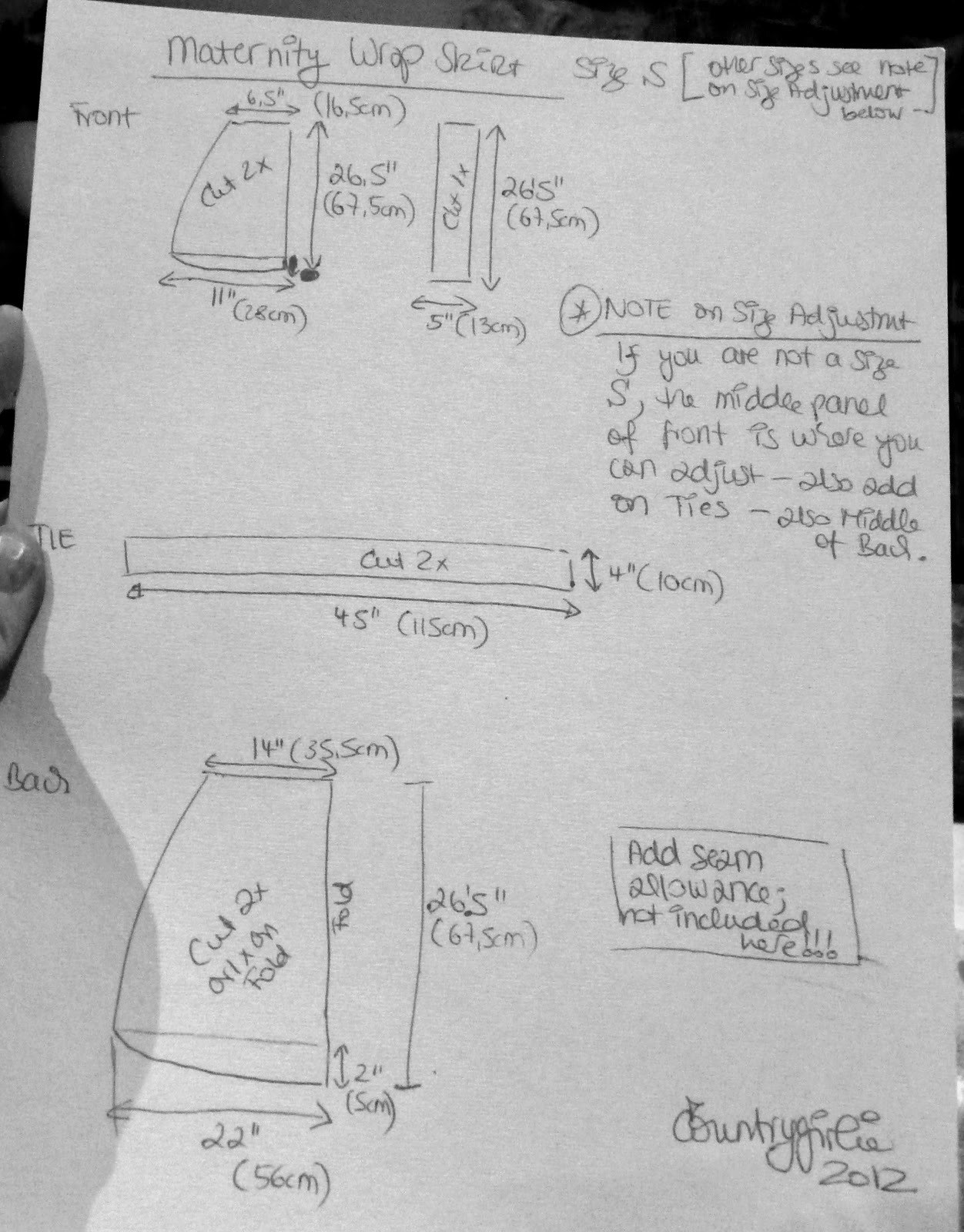 Country Girlie Maternity Wrap Skirt TUTORIAL