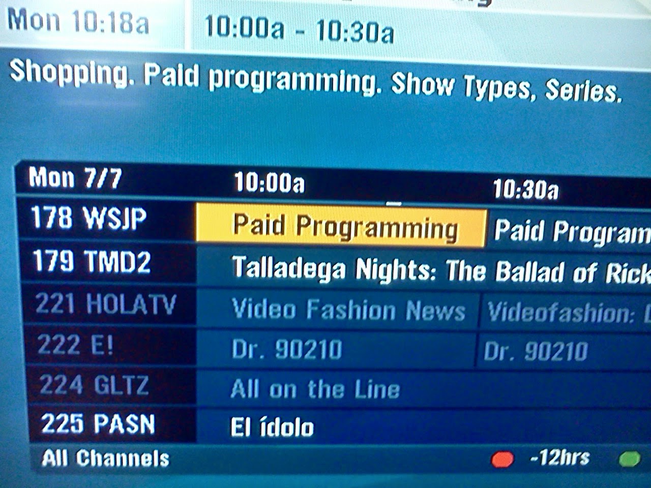 Prisma de Información No más Bio 744 y sí H2 en DirecTV prepago Puerto