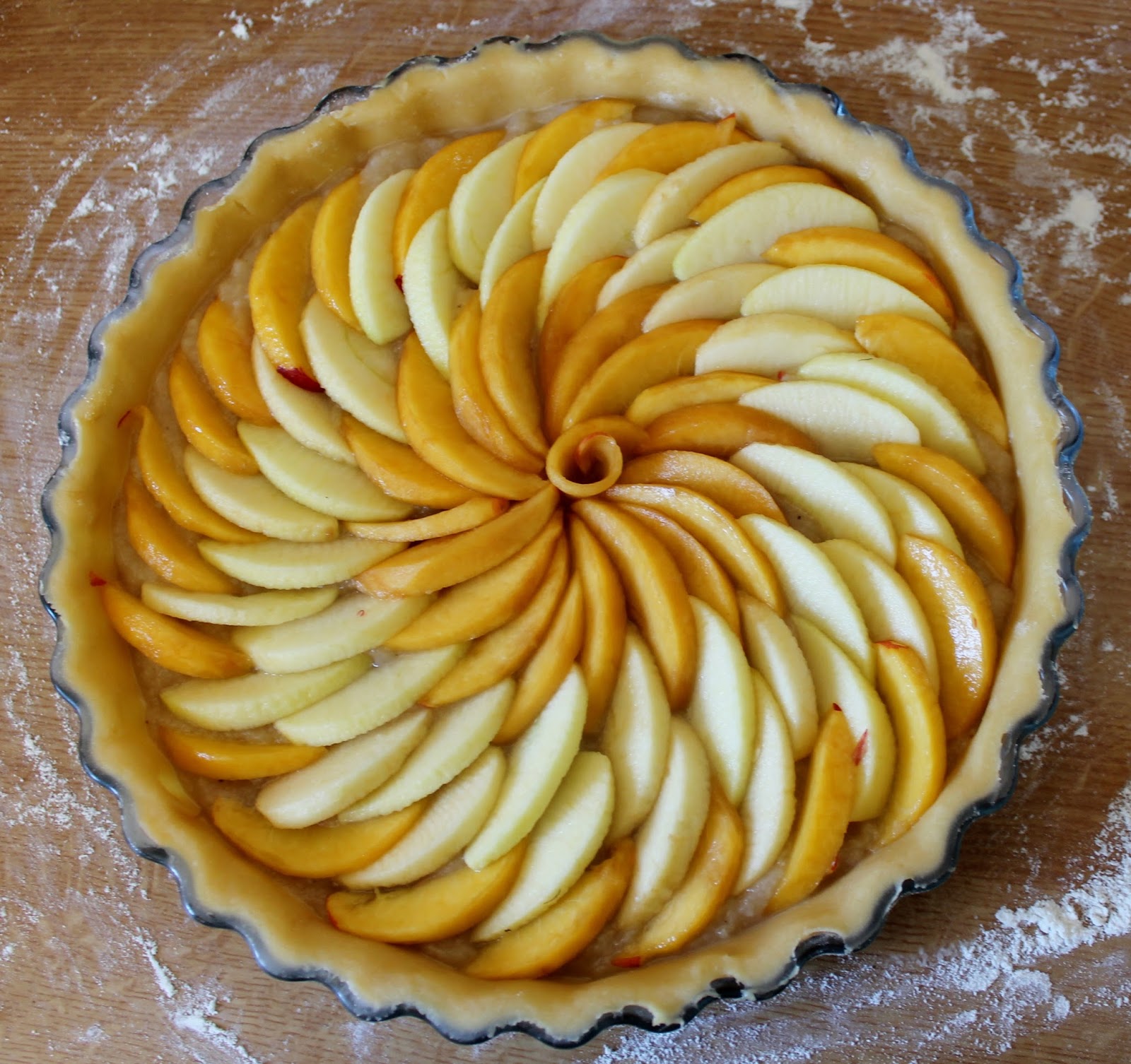 Tarte aux pommes et aux nectarines