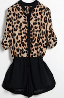 Leopard Chiffon Middle Waist Jumpsuit Leopard Chiffon Middle Waist Jumpsuit