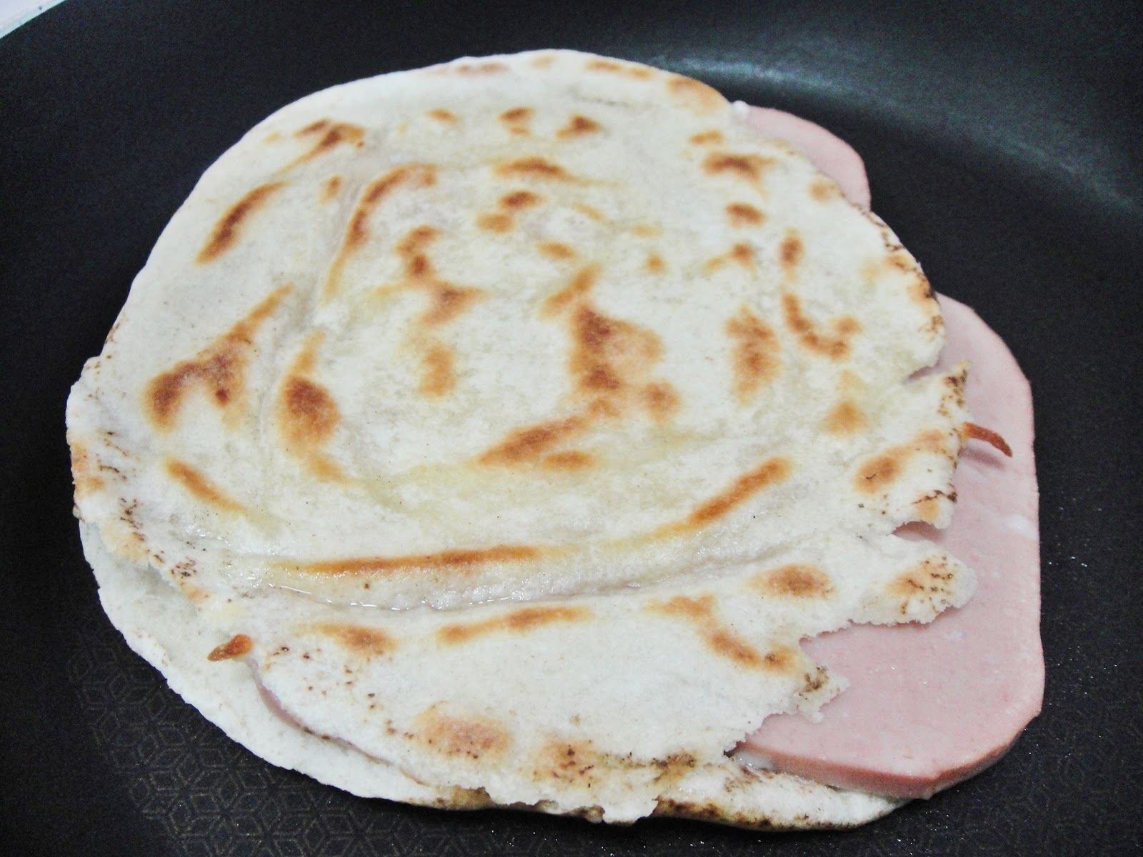 Maryam's Culinary Wonders 845. Grilled Mortadella Cheese Pita