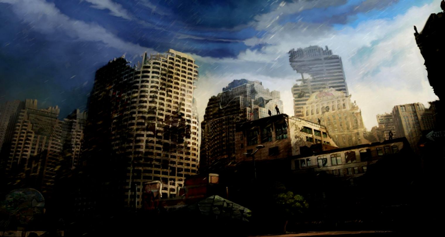 Art Postapokaliptika City Ruins People Rain HD Wallpaper 389427 Art Postapokaliptika City Ruins People Rain HD Wallpaper 389427