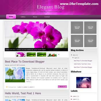 Elegant Blog Blogger Template. featured content image slider blogger template