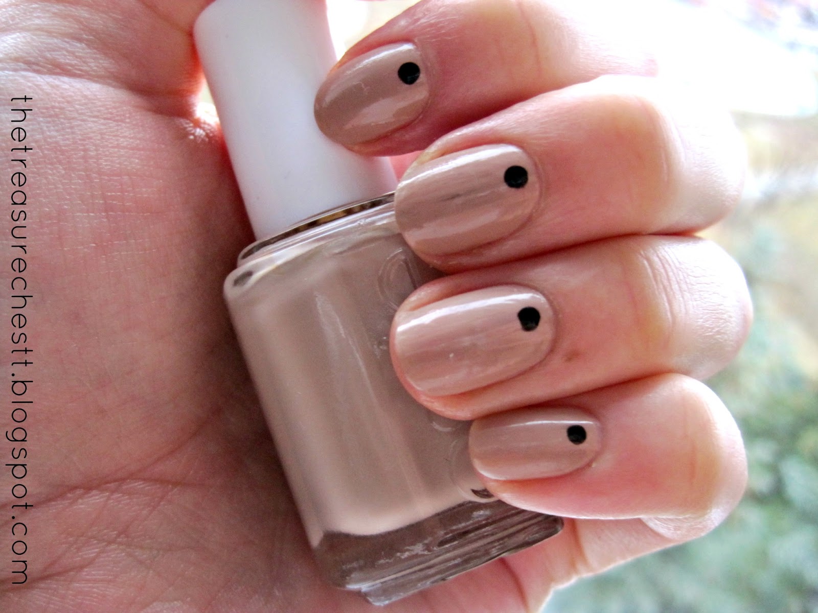 7. Nude and Black Polka Dot Nails - wide 3