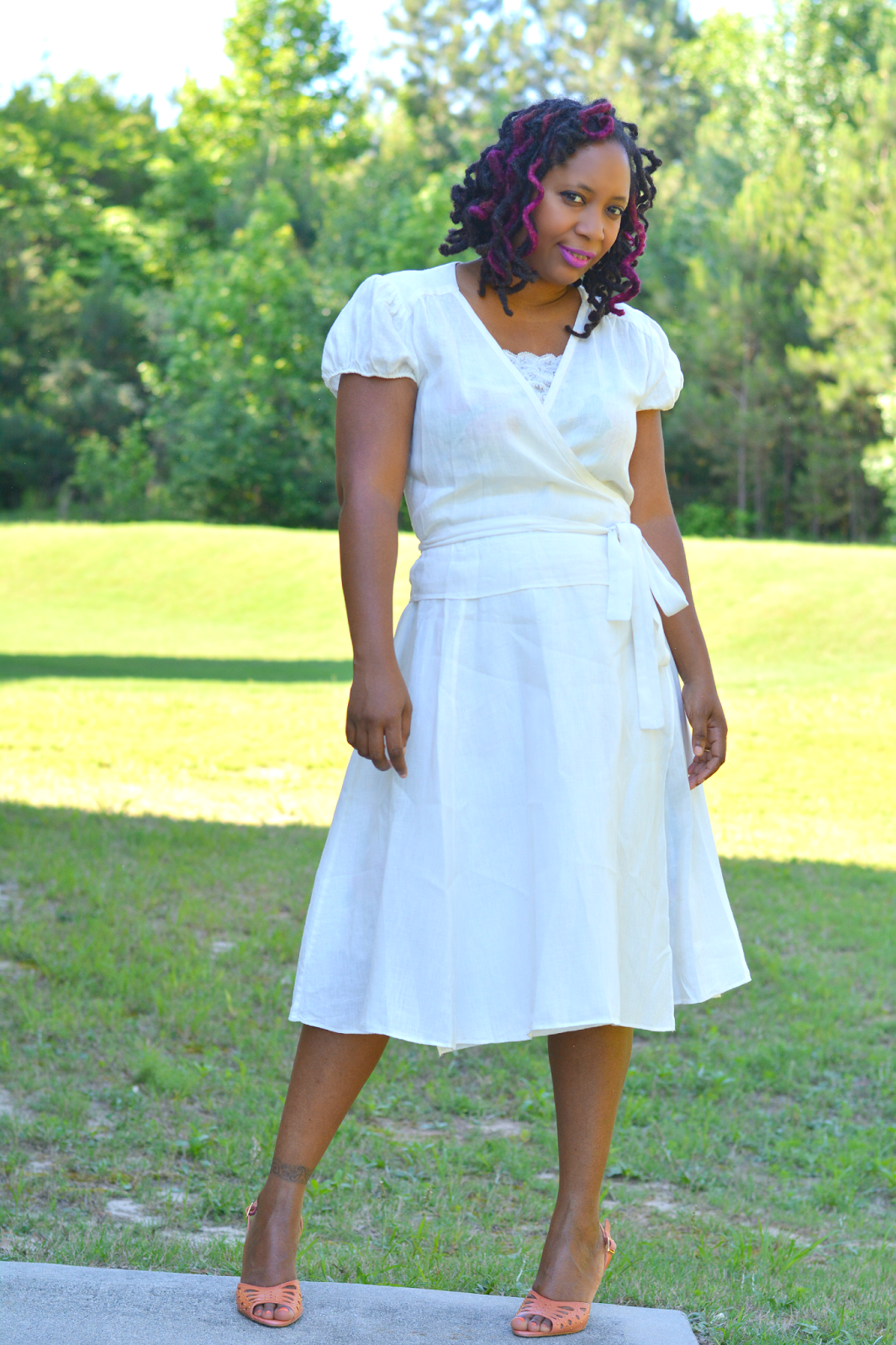 thrifting a little white dress