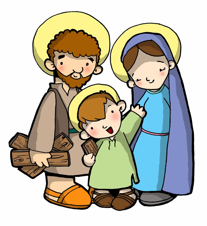 Dibujos para catequesis: LA SAGRADA FAMILIA DE JESÚS, MARÍA Y JOSÉ
