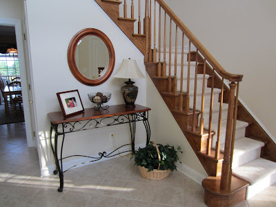 foyer table and staircase