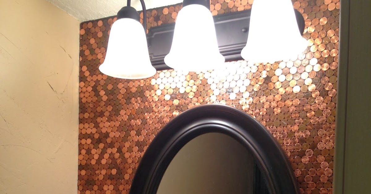DIY Penny Bathroom Backsplash Bluffit