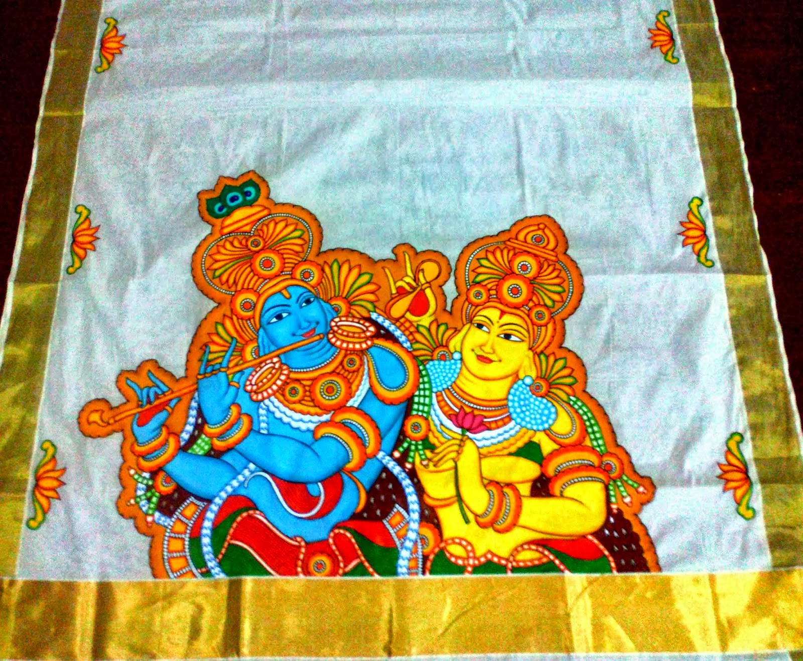 Ladies Apparels Kochi Mural Painted Sarees at Kochi Dapierro