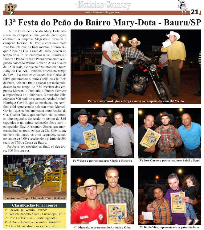 13ª Festa do Peão do Bairro Mary Dota - Bauru/SP! Sucesso Total