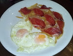 Huevos fritos con patatas y jamón