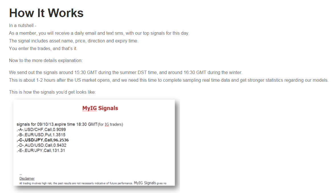 Ig trading signals