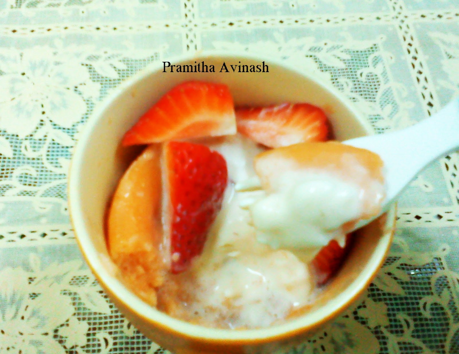 Pramitha Love Cooking!!!!! Strawberry yogurt mug cake