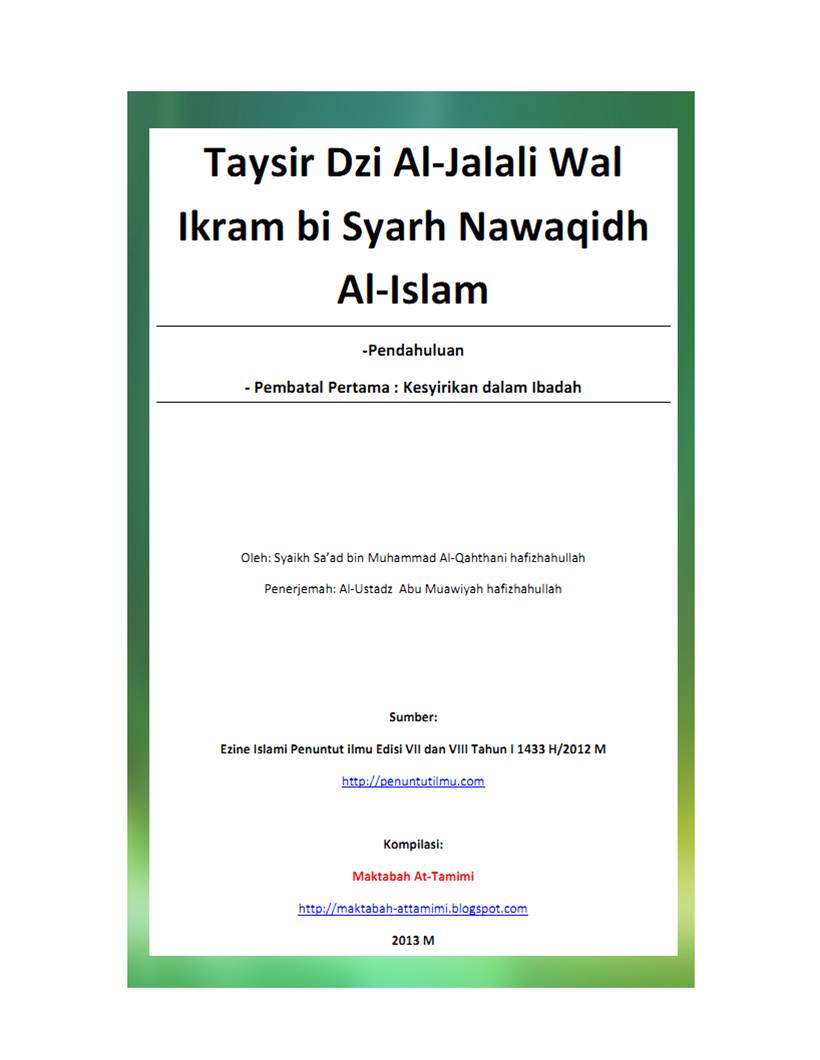 Ebook Syarah Hisnul Muslim Download