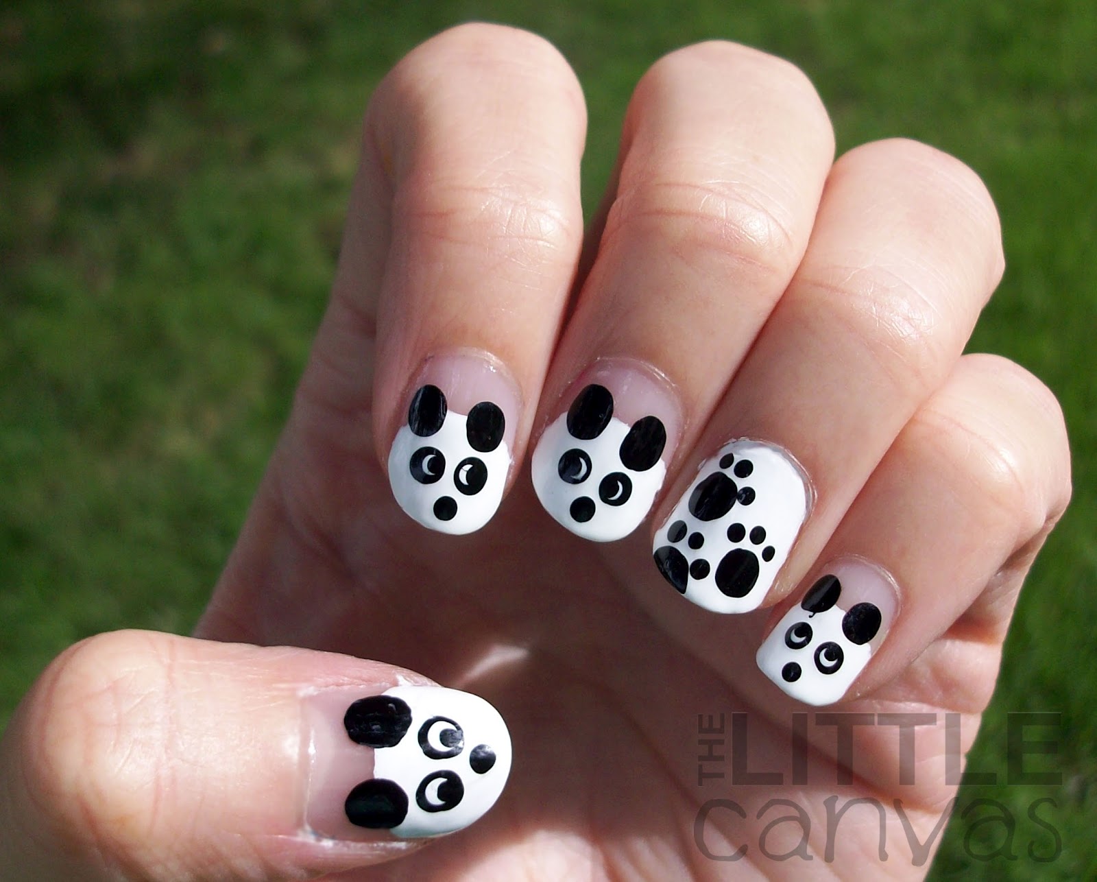 easy panda nail art