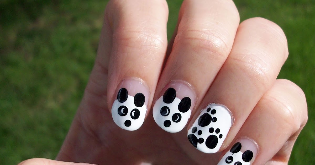 2. Black and White Panda Nail Art - wide 4