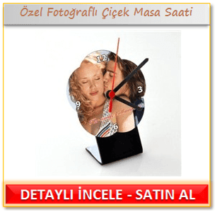 Ucuz Anneler Günü Hediyeleri Kişiye Özel Fotoğraflı Çiçek Masa Saati