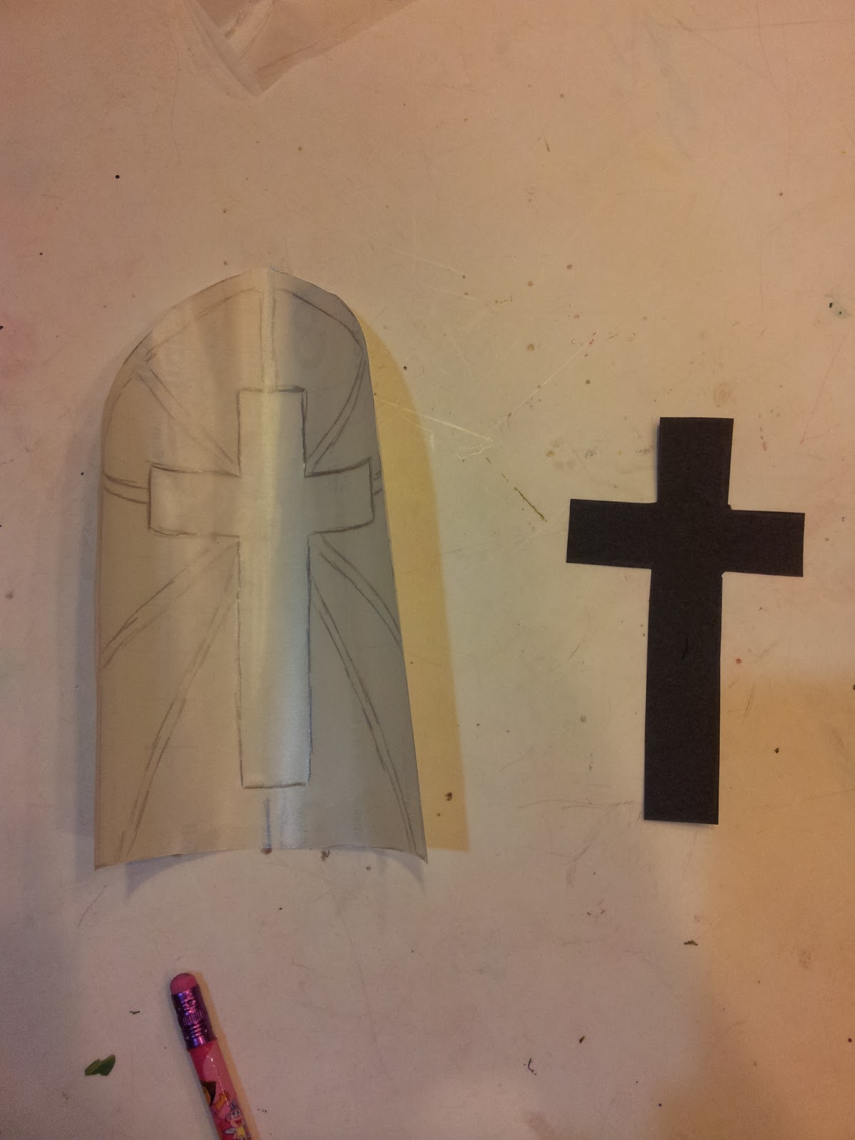 The Frugal Report Frugal Craft Tissue Paper Cross Stained Glass Window